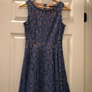 Blue and nude lace dress